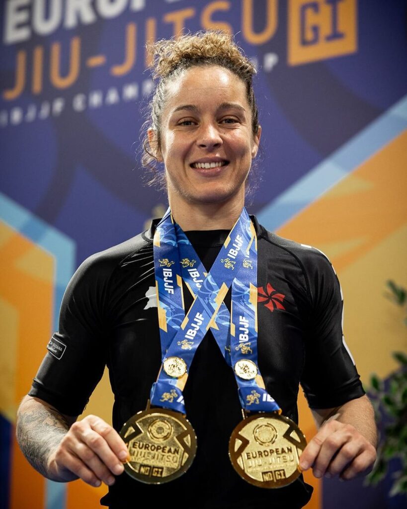 Aurelie Le Vern conquistou o ouro duplo no Europeu Nogi. Foto: IBJJF