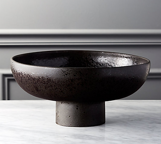 black pedestal bowl