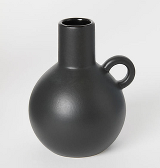 black vase with handle