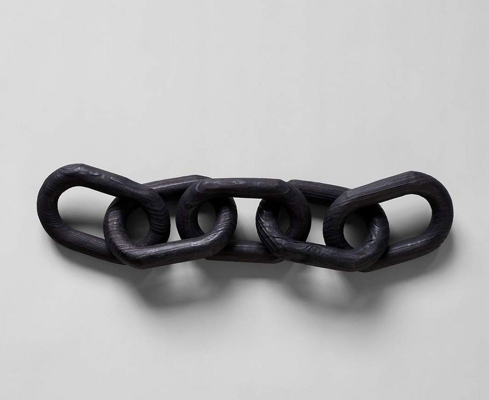 charcoal wood decorative chainlink