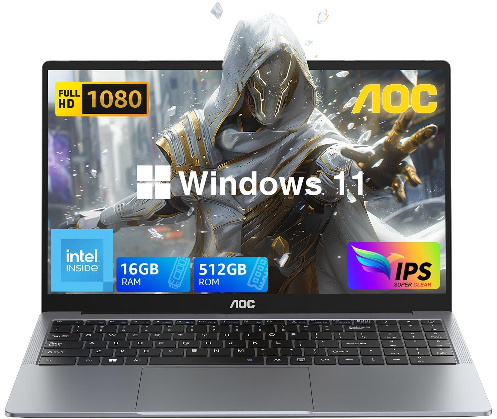AOC Laptop Computer with N97 Processor(Up to 3.6GHz) 16GB RAM 512GB SSD Laptop 1