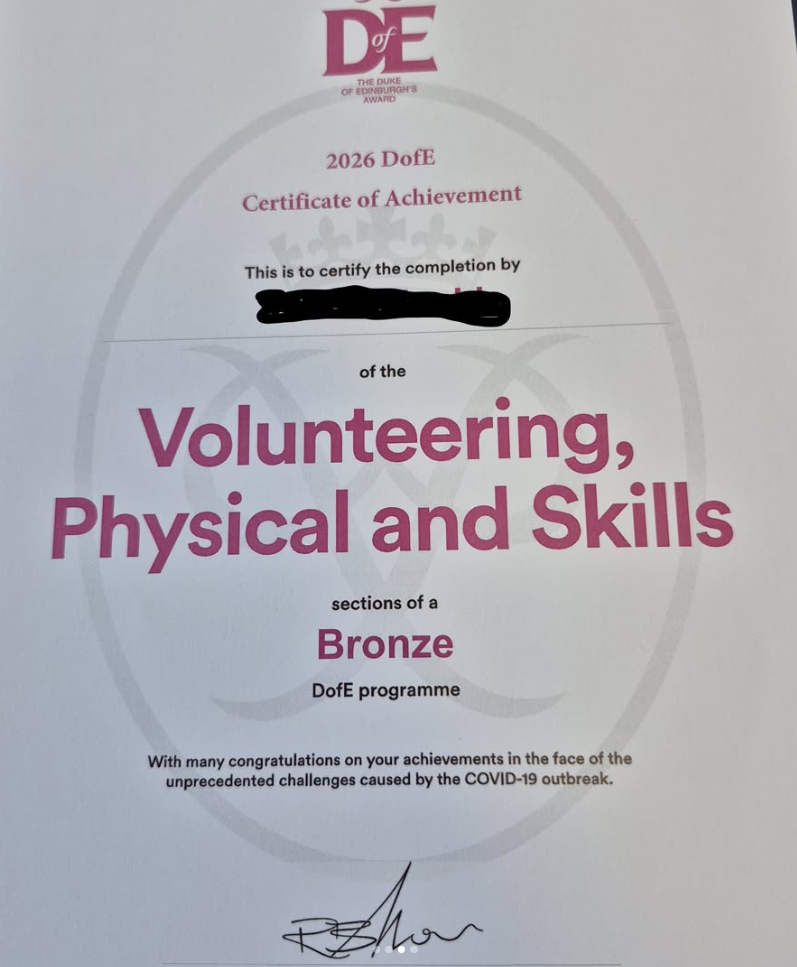 Celebrating Bronze Duke of Edinburgh Success