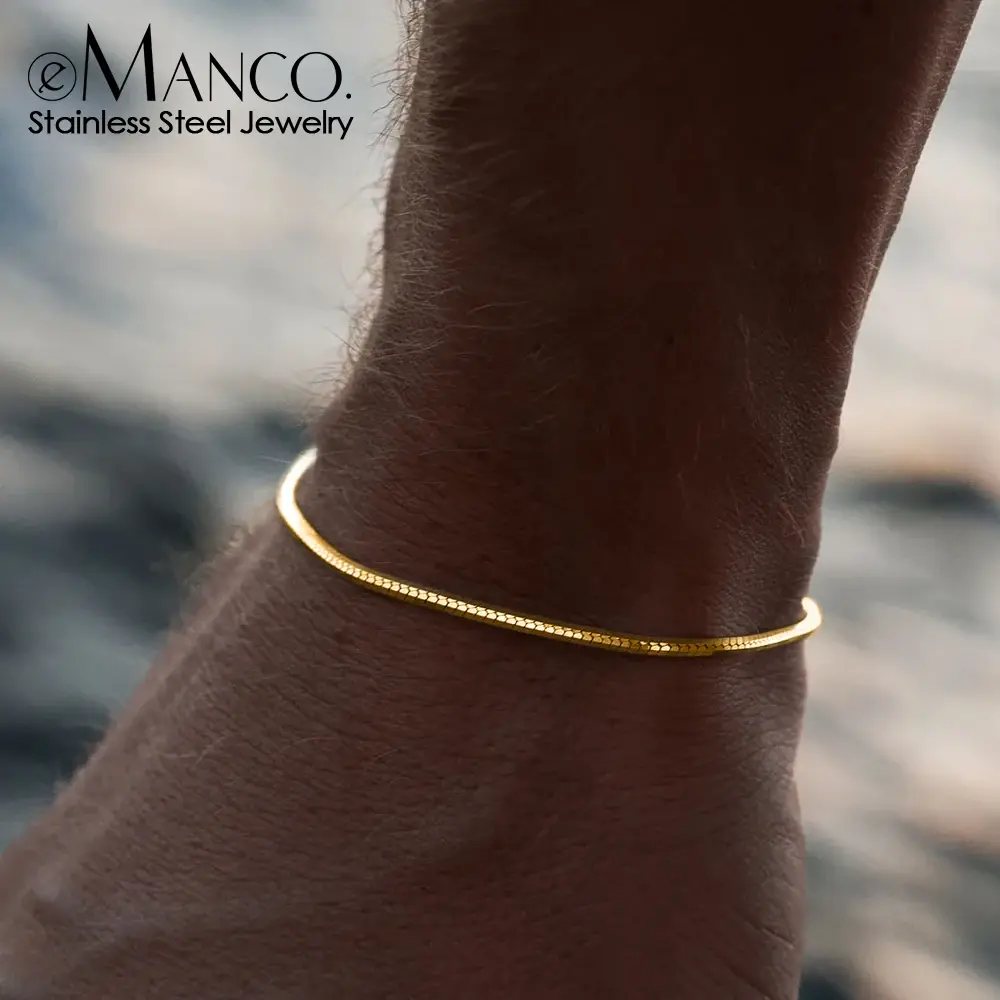 eManco Minimalist Silver Bracelet Fashion Men's