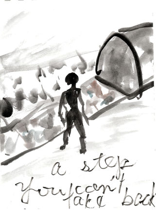 Verna Lam's painting : A step you can't take back 2020