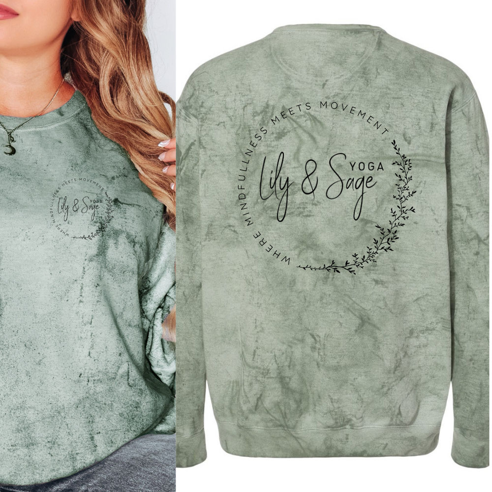 Lily & Sage Yoga Colorblast Crewneck – in Fern