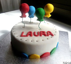 Tarta fondant globos