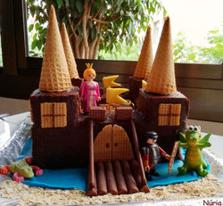 Tarta castillo de chocolate