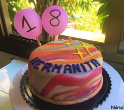 Tarta fondant Tie Dye