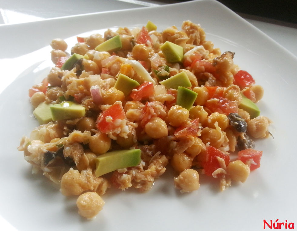 Ensalada de garbanzos y aguacate