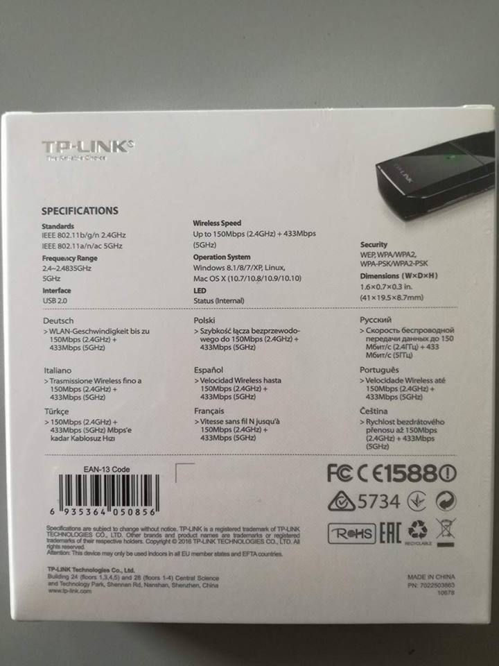 Miniatura: Adaptador USB Dual Band AC 600