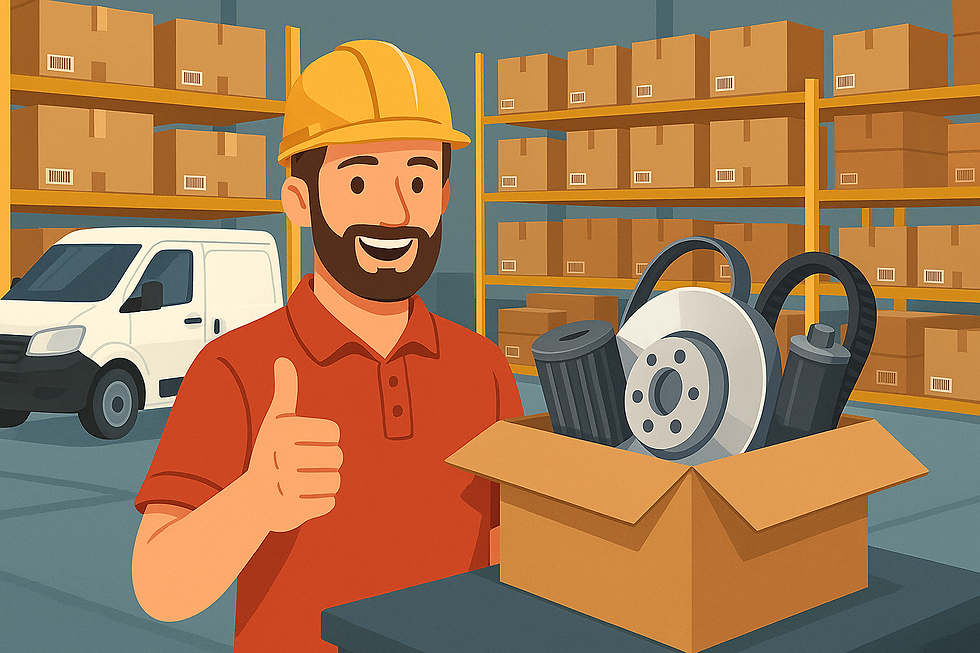 Illustration of how spare parts companies ensure fast delivery using logistics and quality control