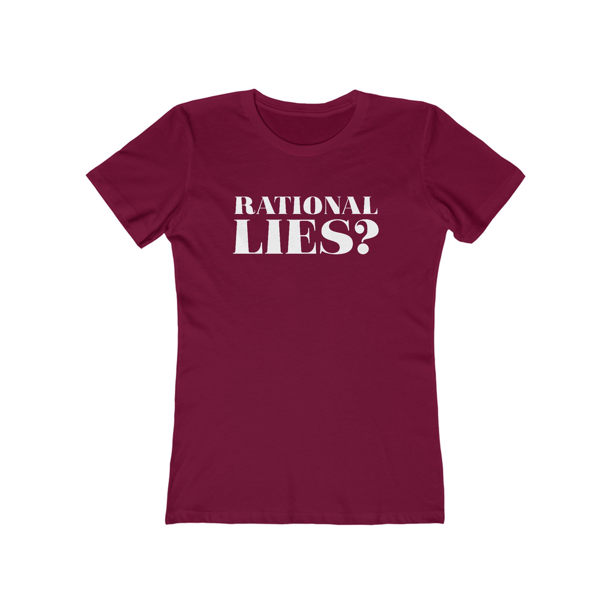 Maroon Rational Lies Boyfriend Tee for Women
