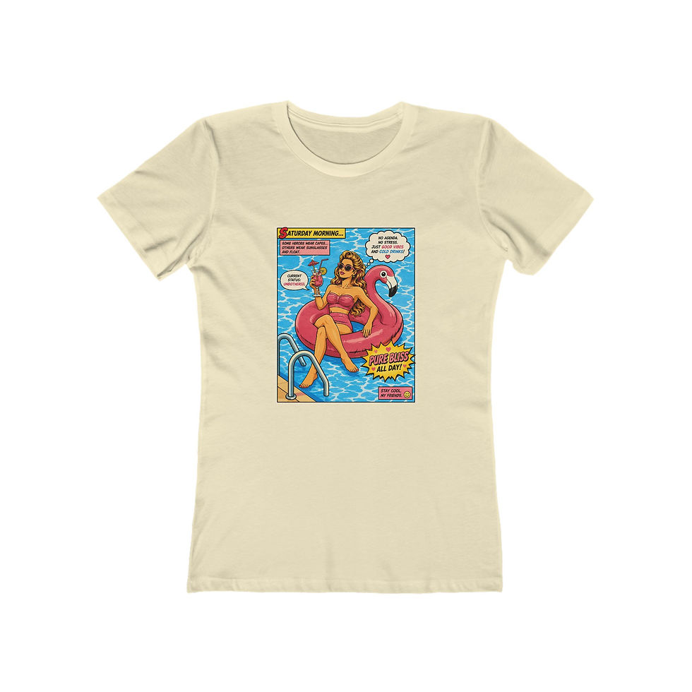Thumbnail: The Boyfriend Tee for Women - Retro Pool Float Graphic T-Shirt