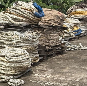 Ship to Shore, mooring lines begin their second journey — this time to recycling and not incineration.