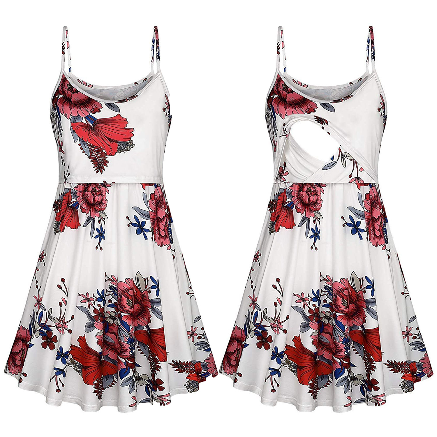 European American Fashion Print Halter Maternity Dress