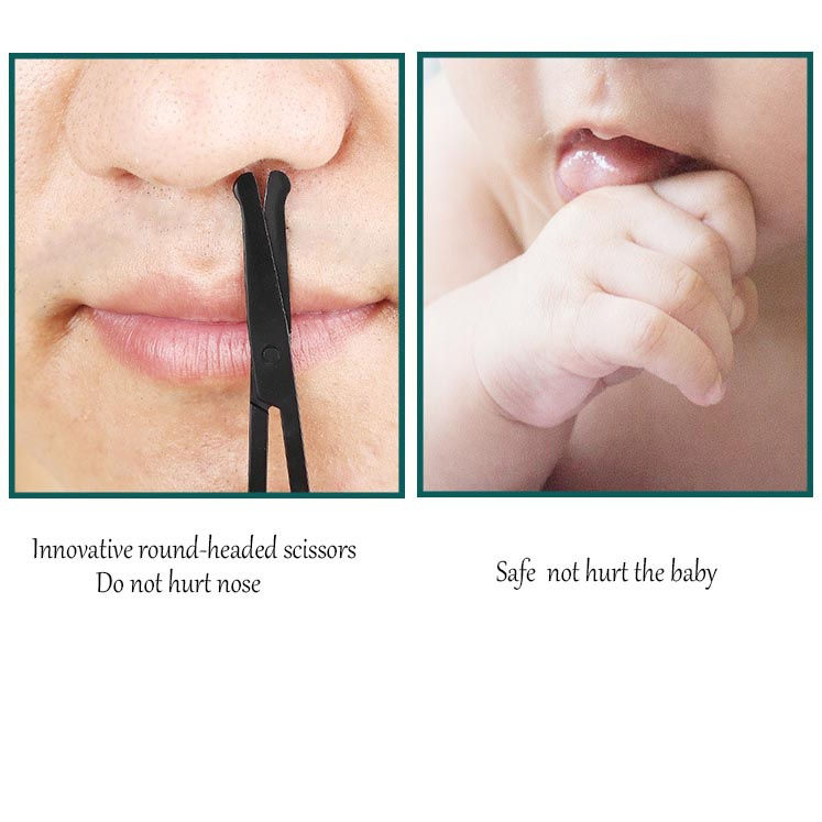 Miniatura: Black Round Head Stainless Steel Nose Hair Scissors