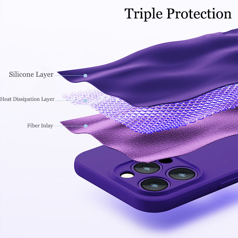 Miniatura: Astubia Square Liquid Silicone Phone Case for iPhone 11-14