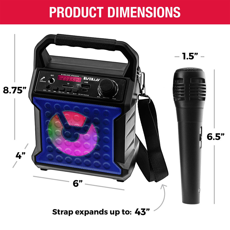 Miniatura: Risebass Portable Karaoke Machine with Microphone - Home Karaoke System with Par