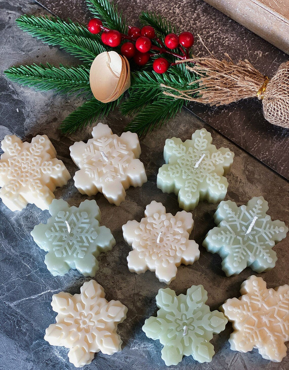 Miniatura: Snowflakes Handmade Soy Wax • Christmas Candle