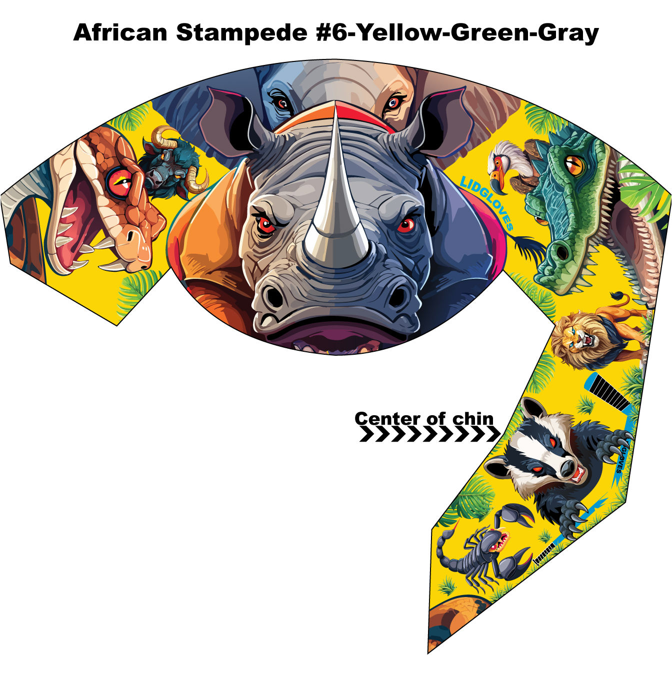 African Stampede #6-Yellow-Green-Gray
