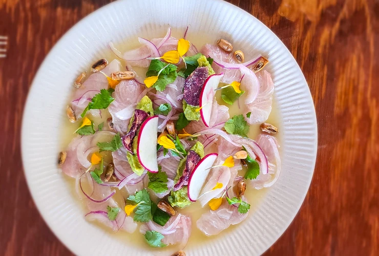 Kampachi Ceviche and Focaccia