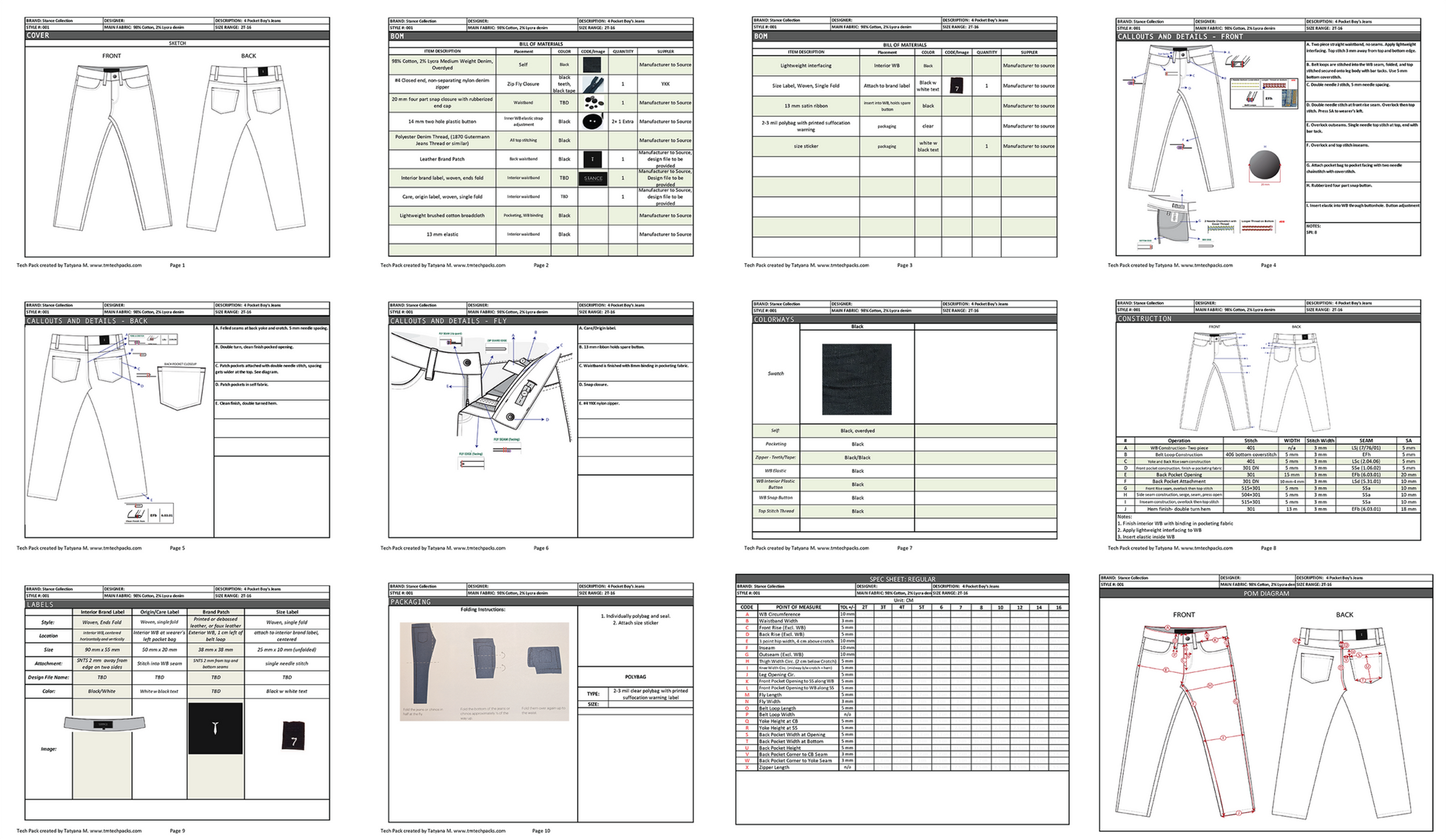 TM Tech Packs | Fashion Tech Pack Design & Apparel Production Services