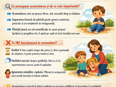 📢 De ce este importantă acomodarea la grădiniță?