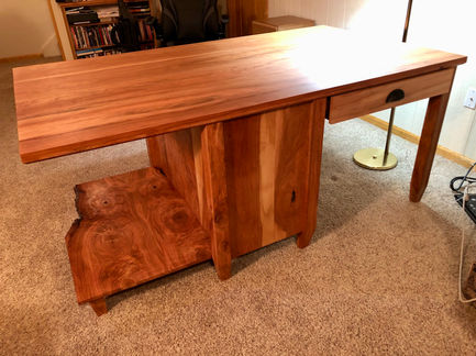 Cherry double-sided desk. Finished with Odies Oil. 