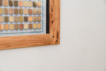 Hickory frame with handmade walnut dowels. Finished in Odies Oil. 