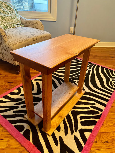 Cherry printer stand. Hand scraped. Finished in Osmo.