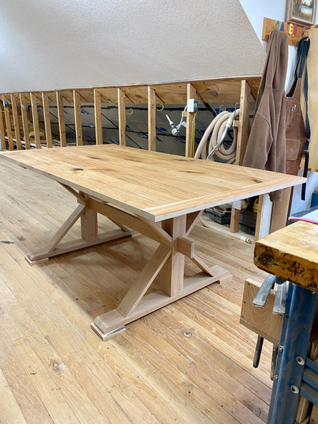 Farmhouse table in butternut. Finished in Rubio Monocoat.