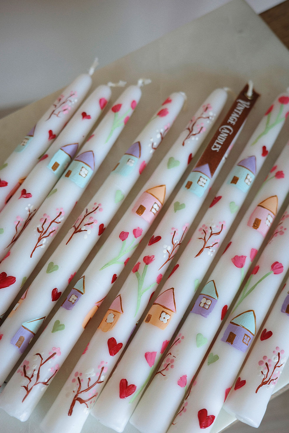 Thumbnail: Hand Painted Candle Sticks (House)