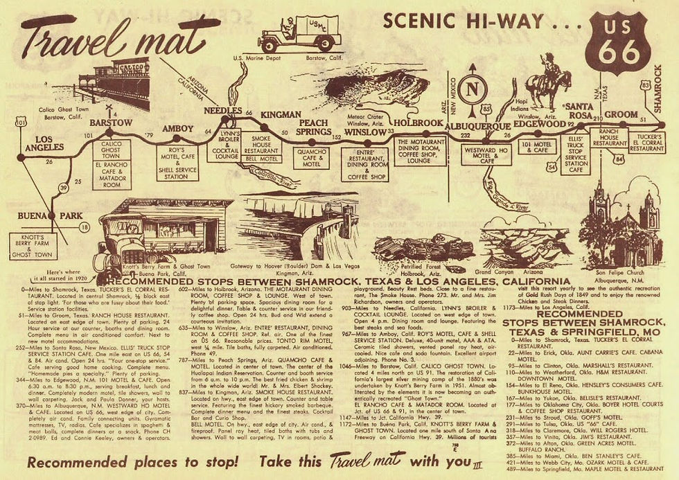 Route-66-TravelMat-ShamrockTXtoLosAngeles-CA-blog-vou-pra-california