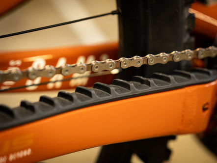Nahaufnahme einer Narbenschaltung an einem E-Bike