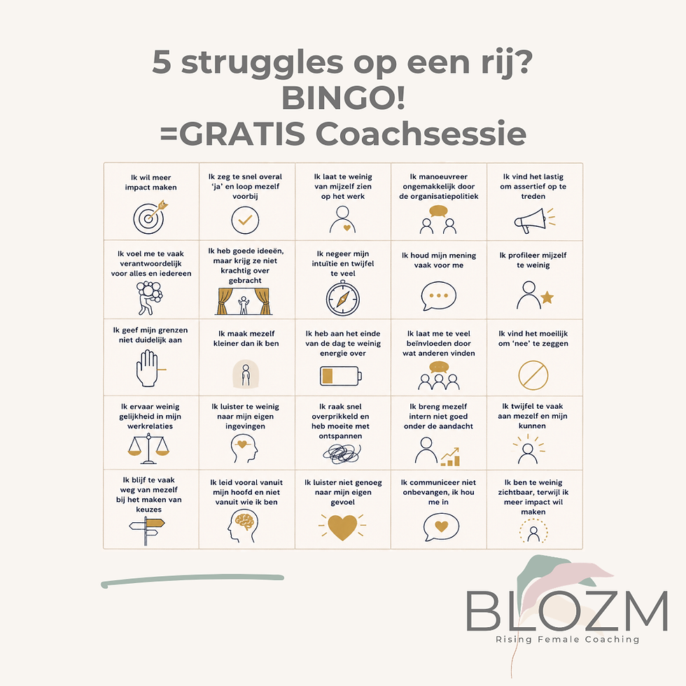 Bingo! Heb jij 5 struggles op een rij? Win een gratis coach sessie!