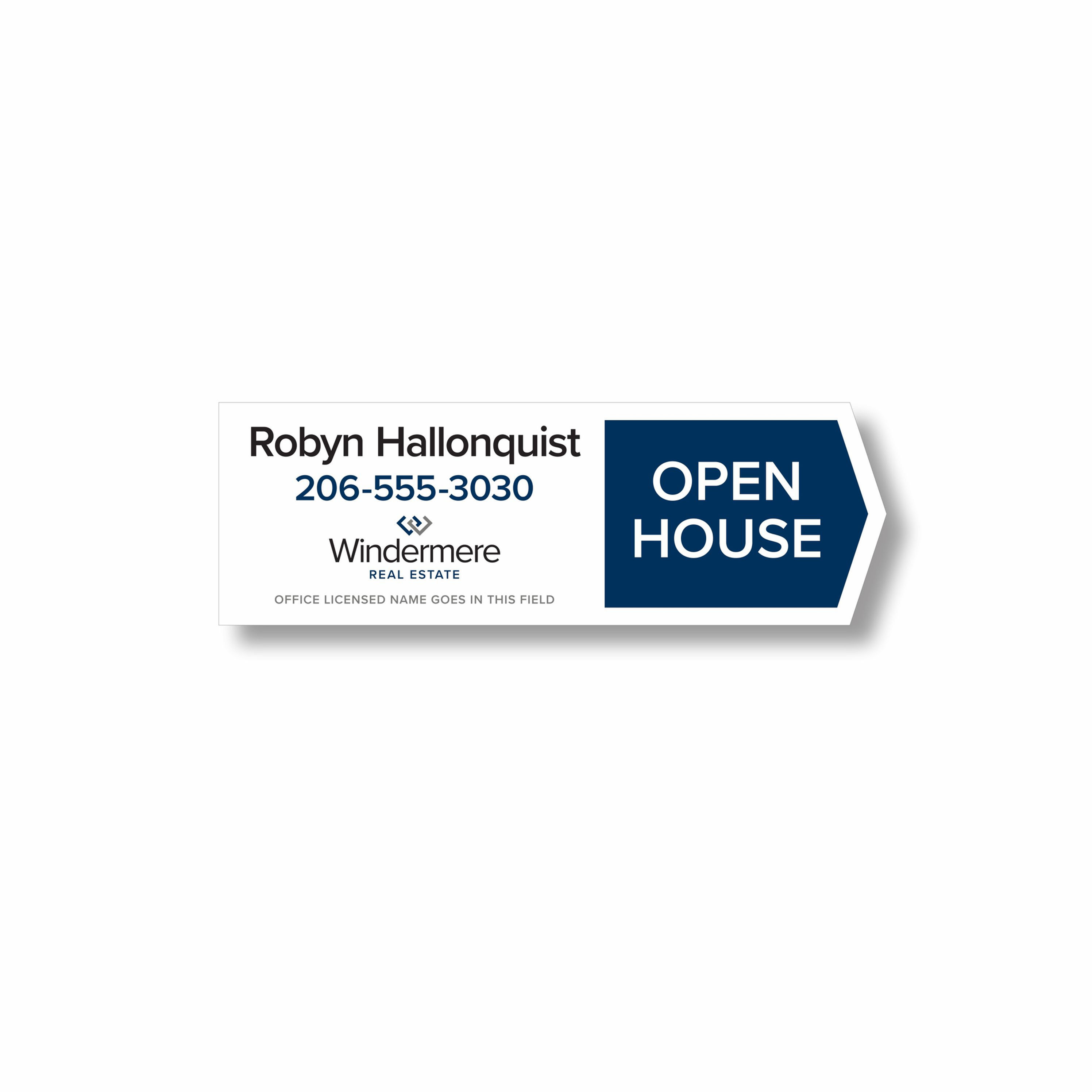 D4 24 x 8 Open Agent Directional Sign