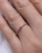 Anel ouro amarelo 19.2kt 1.5g - rubis, pormenor da cravação