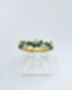 Anel ouro amarelo 19.2kt 2.8g - esmeraldas e diamantes, vista frontal