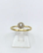 Anel ouro amarelo 19.2kt 1.6g - diamantes com halo, vista frontal