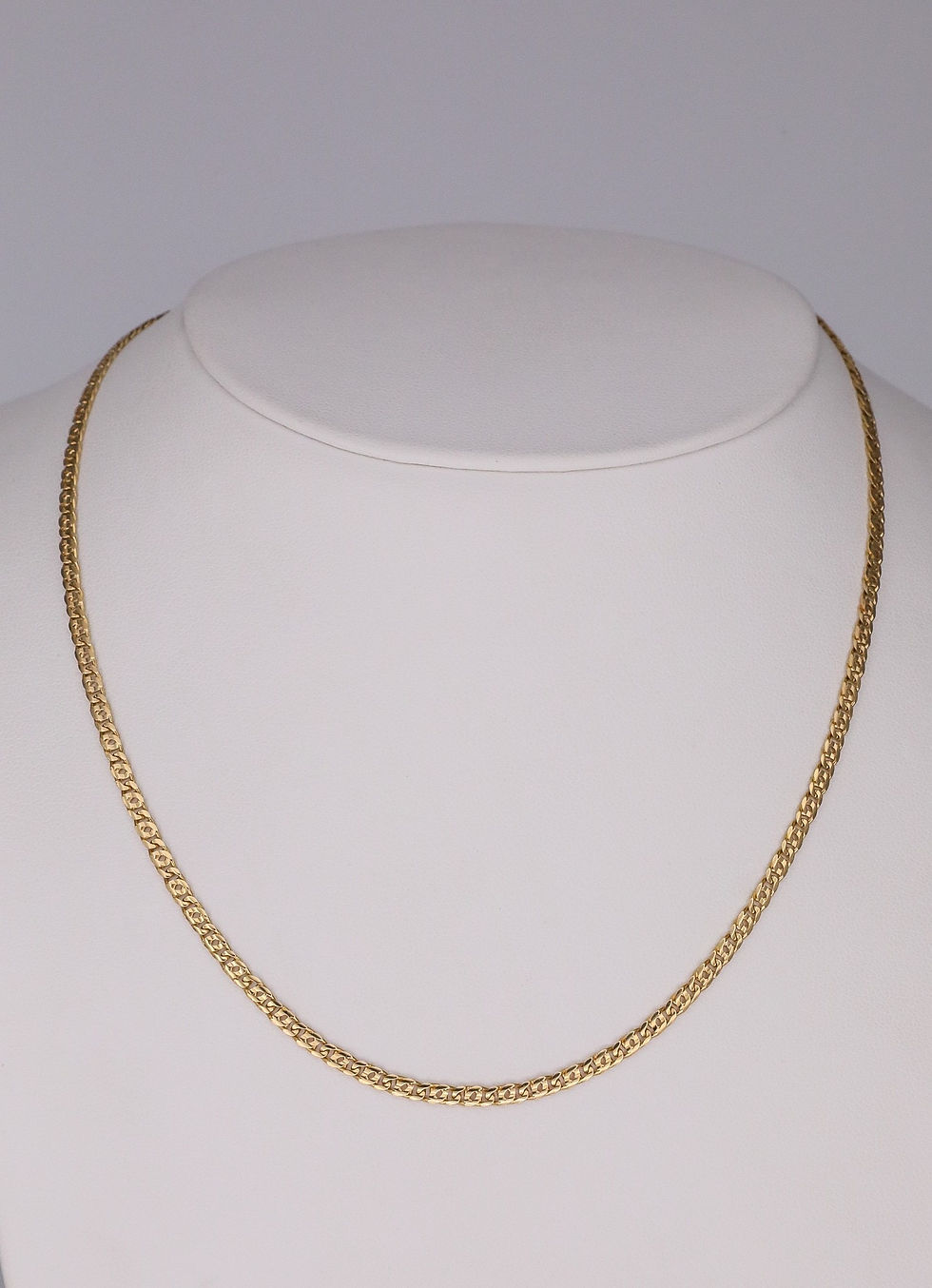 Fio em ouro amarelo 19.2kt malha trabalhada e plana- 6.9g 45cm