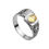 Miniatura: Anel de curso em ouro branco 9kt 8mm - pedra oval e brilho lateral