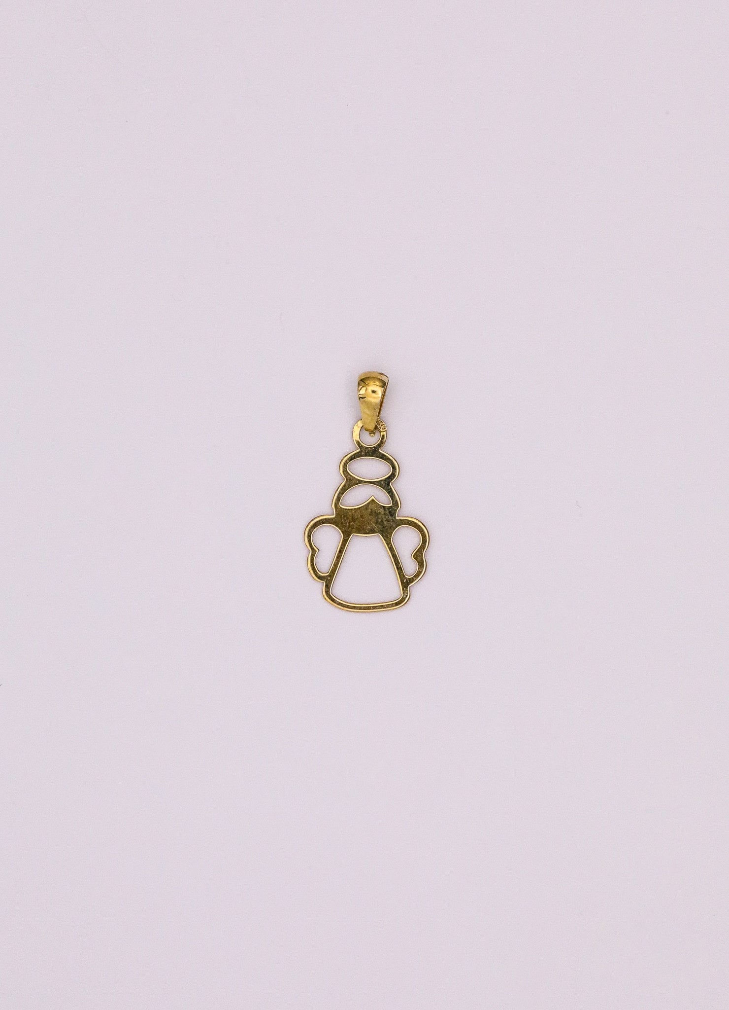 Medalha ouro amarelo 9kt 0.2g - Anjo 14mm