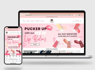 Page link to REB Cosmetics design examples