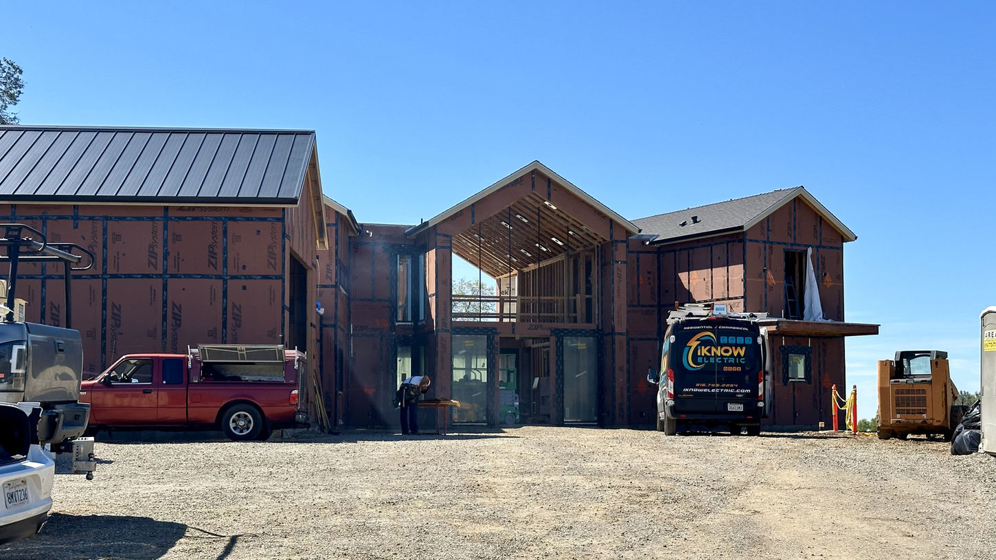 Construction progress of a custom home design in El Dorado Hills, California 