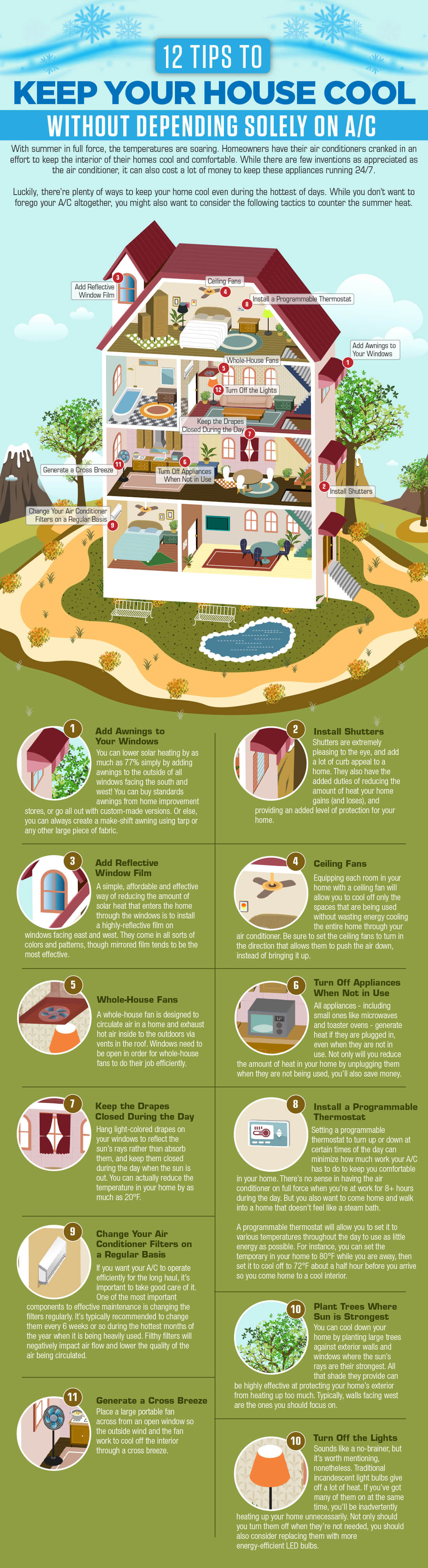 12 Tips to Keep Your House Cool Infographic