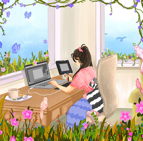 Story scene illustrations