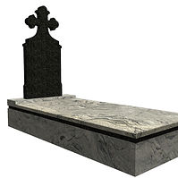 Monumente funerare din granit masiv negru și gri deschis