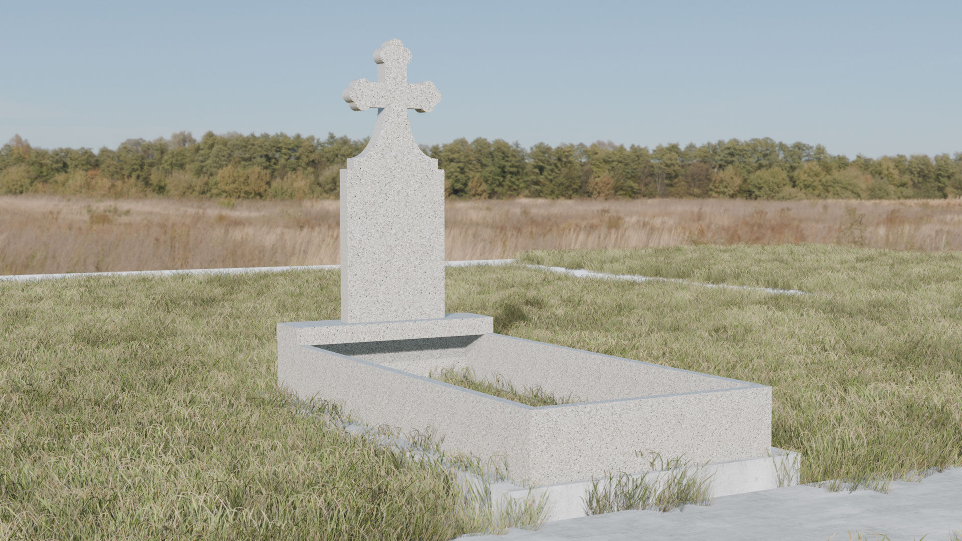 Monument Funerar și Cadru din Granit pentru 1 Loc de Veci