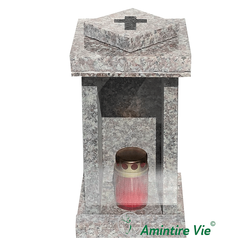 felinar din granit capucino pentru cimitir