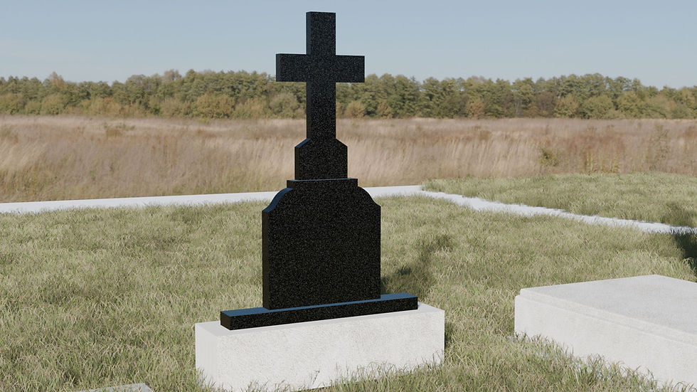 cruce din granit negru asezata pe fundatie din beton